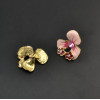E-0568 European style  Gold Plated Rhinestone Flower Alloy Drop Stud Earring For Women Jewelry
