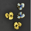 E-0568 European style  Gold Plated Rhinestone Flower Alloy Drop Stud Earring For Women Jewelry