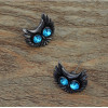 E-1652 2 colors Fashion Bronze Alloy Diamante Owl Ear jewelry Earrings for Women Jewelry