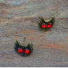 E-1652 2 colors Fashion Bronze Alloy Diamante Owl Ear jewelry Earrings for Women Jewelry