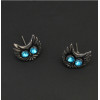 E-1652 2 colors Fashion Bronze Alloy Diamante Owl Ear jewelry Earrings for Women Jewelry