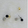 E-0509 5Color European style Rhinestone Ball  Alloy Simple Stud Earring For Women Jewelry