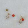 E-0509 5Color European style Rhinestone Ball  Alloy Simple Stud Earring For Women Jewelry