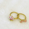 New Fashion 2pcs/set Gold Alloy Mushroom Bow-knot Rings for Women Jewelry