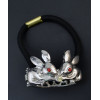 F-0045 Gold Silver Alloy Double Rabbit Shape Rubber Hair Rope Women Girl Elastic Hair Band