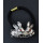 F-0045 Gold Silver Alloy Double Rabbit Shape Rubber Hair Rope Women Girl Elastic Hair Band