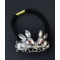 F-0045 Gold Silver Alloy Double Rabbit Shape Rubber Hair Rope Women Girl Elastic Hair Band