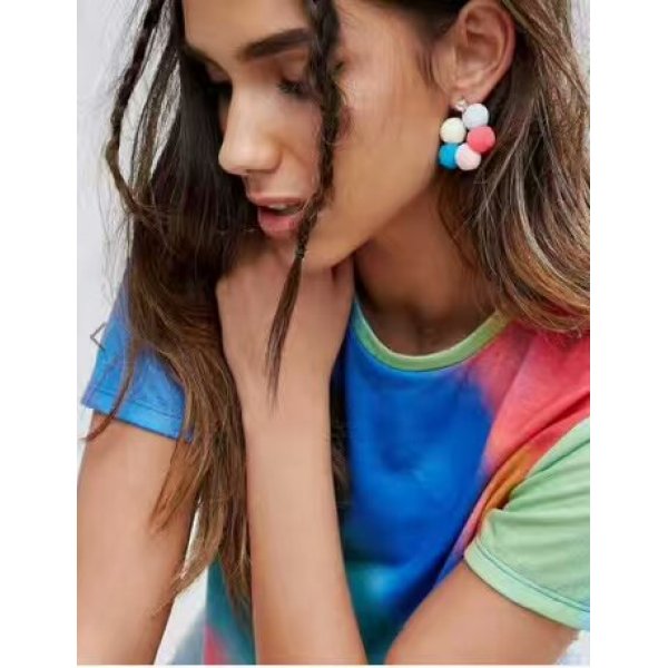 E-4217 Fashion Bohemian Style Flower shape Bead Rhinestone Earring for Women Jewelry