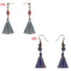 E-4216 2 styles Boho Fashion Tassel Beads Hook Pendant Charm Earring for Women Jewelry