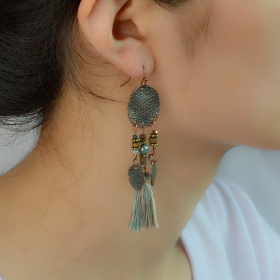 E-4220 3 Colors Fashion Bohemia  Tassel Drop Earring Charm Women Jewelry