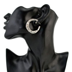 E-4221 3 Colors Retro Vintage Bohemian Big Circle Hoop Earring Women Party Jewelry