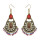 E-4223 2 Styles Bronze Alloy Natural Stone Flower Tassel Pendant Ear Jewelry Earrings For Women
