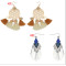 E-4224 2 Styles Boho Gold Silver Plated Alloy Natural Stone Round Tassel Pendant Ear Jewelry Earrings For Women
