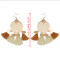E-4224 2 Styles Boho Gold Silver Plated Alloy Natural Stone Round Tassel Pendant Ear Jewelry Earrings For Women