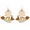 E-4224 2 Styles Boho Gold Silver Plated Alloy Natural Stone Round Tassel Pendant Ear Jewelry Earrings For Women