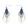 E-4224 2 Styles Boho Gold Silver Plated Alloy Natural Stone Round Tassel Pendant Ear Jewelry Earrings For Women