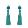 E-4210 5 Colors New Fashion Women Gold Metal Shell Long Tassel Drop Dangle Earring Bohemian Party Jewelry