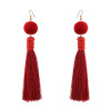 E-4210 5 Colors New Fashion Women Gold Metal Shell Long Tassel Drop Dangle Earring Bohemian Party Jewelry