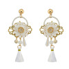 E-4229 4Colors New Fashion Women Fringe Tassel Drop Earring Gold Alloy Flower Shape Earrings Party Jewelry