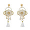 E-4229 4Colors New Fashion Women Fringe Tassel Drop Earring Gold Alloy Flower Shape Earrings Party Jewelry