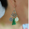 E-4234 4 Colors Silver Alloy Coin Drop Dangle Pendant Fringe Tassel Ear Jewelry Earrings For Women