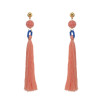 E-4238 6 Colors Handmade Bohemian Long Tassel Fringe Drop Earrings for Women Party Jewelry Accessories