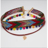 N-6905 Handmade Bohemia Choker Necklace Woven Plush Ball Pendant Ethnic Collar Choker Necklace For Women