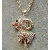 N-5281 Chain Coin Tassels Full Rhinestone Lamb charm sheep Pendant gaot Necklace