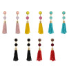 E-4237 5 Colors Fashion Resin Beads Tassel Statement Drop Earrings for Women Bridal Wedding Party Jewelry