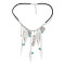 N-5356  Fashion Boho Leaves Turquoise Tassel Pendant Charm Necklace jewelry