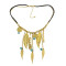 N-5356  Fashion Boho Leaves Turquoise Tassel Pendant Charm Necklace jewelry