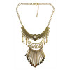 N-5572  Vintage Gold plated Tassel Bead Pendant Charm Bohmeian Necklace