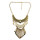 N-5572  Vintage Gold plated Tassel Bead Pendant Charm Bohmeian Necklace