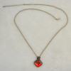 N-0531  Fashion Puck Long Chain Gem Pendant Charm Necklace jewelry
