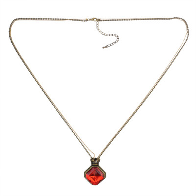 N-0531  Fashion Puck Long Chain Gem Pendant Charm Necklace jewelry