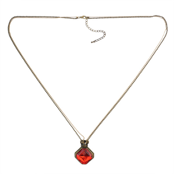 N-0531  Fashion Puck Long Chain Gem Pendant Charm Necklace jewelry