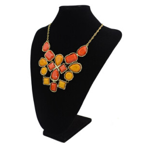 7 Colors Long Gold Chain Stone Pendant Natural Stone Necklace For Women