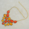 7 Colors Long Gold Chain Stone Pendant Natural Stone Necklace For Women