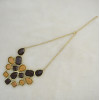 7 Colors Long Gold Chain Stone Pendant Natural Stone Necklace For Women
