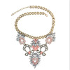 Fashion Long Gold Chain Stone Pendant Diamante Stone Necklace For Women Jewelry