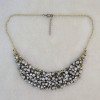 N-1296 New Bronze Chains Shinning Crystal Rhinestone Handcraft Choker Bib Necklace