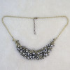 N-1296 New Bronze Chains Shinning Crystal Rhinestone Handcraft Choker Bib Necklace