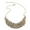 N-1296 New Bronze Chains Shinning Crystal Rhinestone Handcraft Choker Bib Necklace