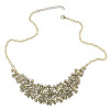 N-1296 New Bronze Chains Shinning Crystal Rhinestone Handcraft Choker Bib Necklace