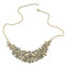 N-1296 New Bronze Chains Shinning Crystal Rhinestone Handcraft Choker Bib Necklace