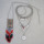 N-6224 Bohemian silver multi-layered chain Tassel beads pendant women necklace For Women