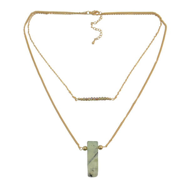 N-5457 Fashion Chain Multilayer Gemstone Pendant Necklaces for Women Jewelry