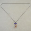 N-2869 New BJ Punk Charming Pink Rose Gold Plated Chain Rhinestone Skull Necklace