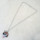N-2884 Silver Plated Pink Rhinestone Favorite Amimation Glass Girl Necklace Pendant