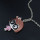 N-2884 Silver Plated Pink Rhinestone Favorite Amimation Glass Girl Necklace Pendant